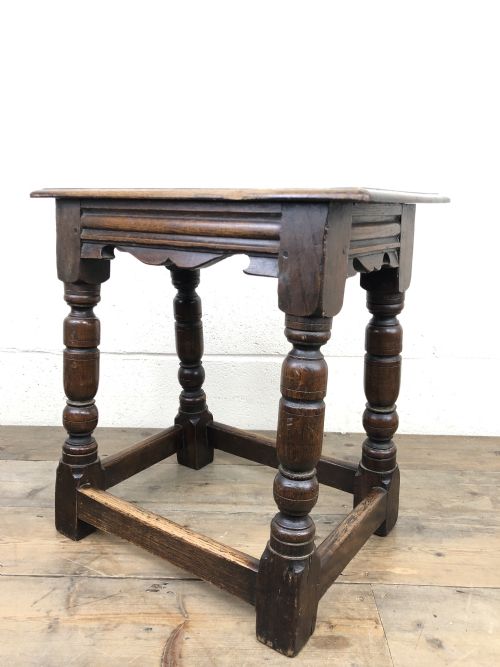 Antique Oak Joined Joint Stool in 18th Century Style