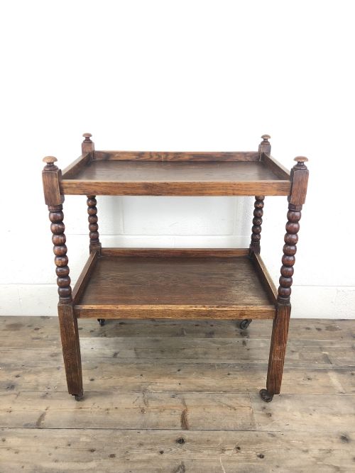 Antique Early 20th Century Oak Drinks Trolley or Tea Trolley