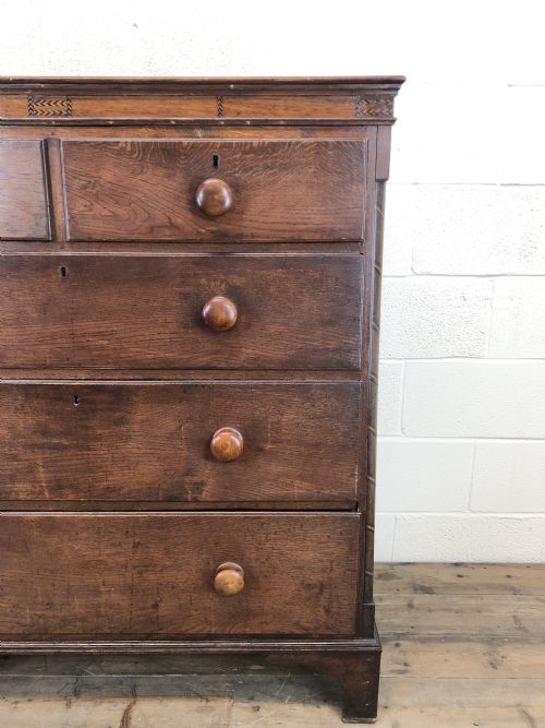 fig 1. 19th Century Antique Oak Straight Front Chest of Drawers