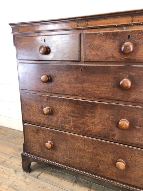 fig 2. 19th Century Antique Oak Straight Front Chest of Drawers