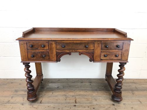 Antique Mahogany Desk with Barley Twist Supports