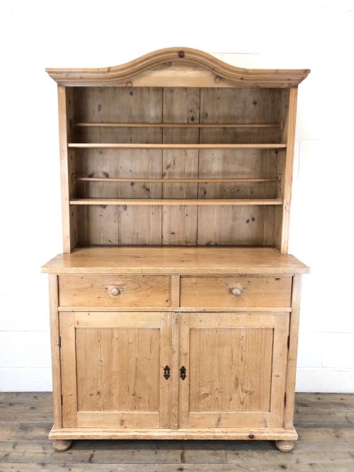 Antique Pine Country Dresser with Shaped Top