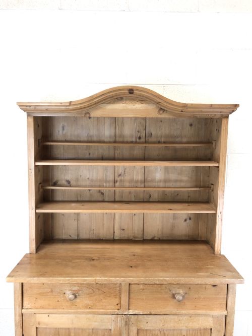 fig 2. Antique Pine Country Dresser with Shaped Top