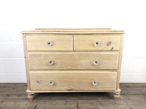 Victorian Pine Chest of Drawers with Glass Knobs