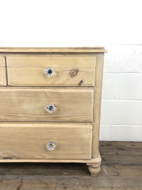 fig 1. Victorian Pine Chest of Drawers with Glass Knobs