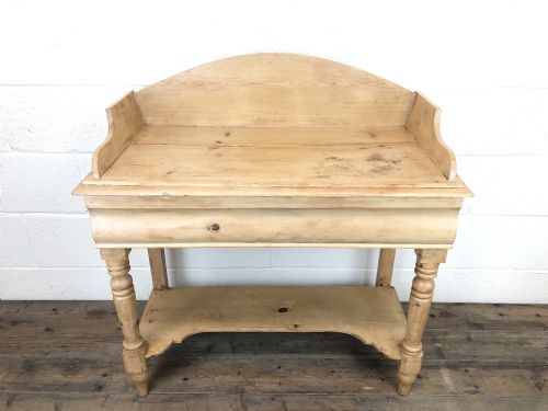 fig 1. Antique Victorian Pine Washstand with Gallery Back