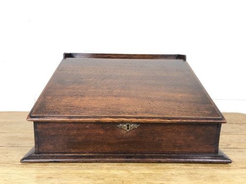 19th Century Antique Oak Table Top Writing Slope