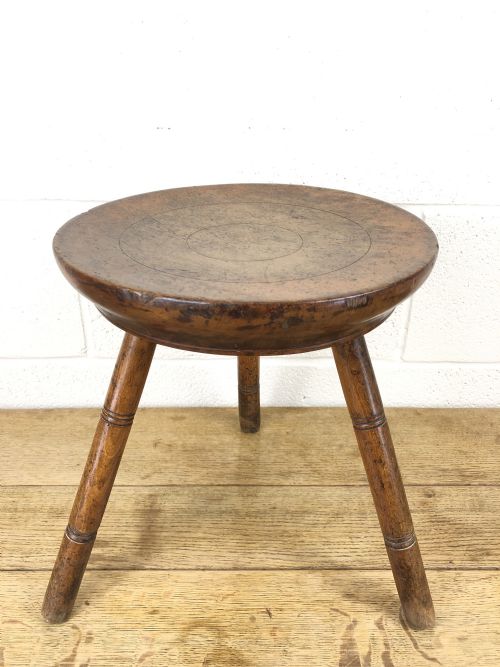 Small Antique Welsh Three Leg Stool