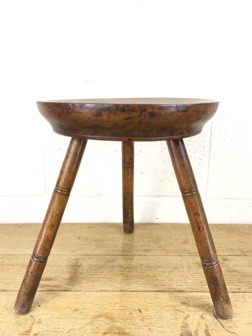 fig 1. Small Antique Welsh Three Leg Stool