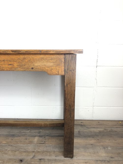fig 1. Narrow Antique Oak School Table