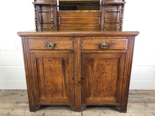 fig 1. Edwardian Antique Oak Mirror Back Sideboard
