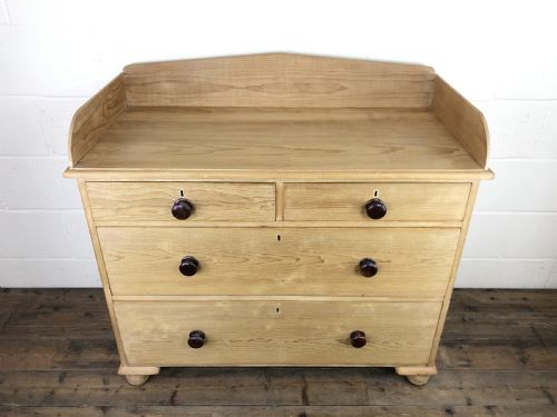 fig 1. Antique Victorian Pine Chest of Drawers