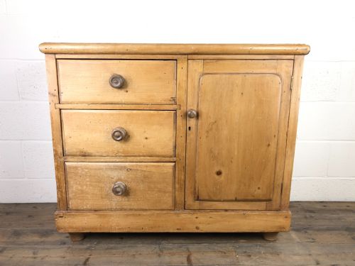 Antique Pine Sideboard Cupboard with Drawers