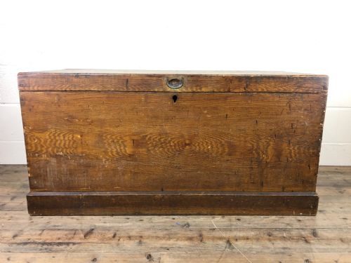 Antique Stained Pine Welch British Army Trunk