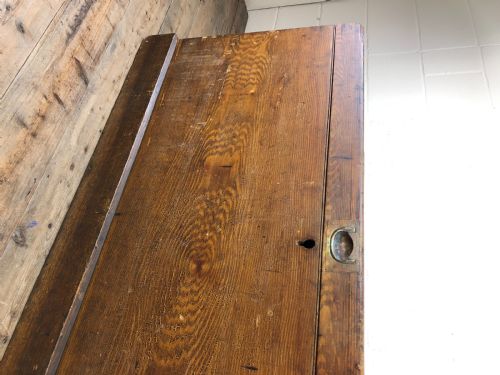 fig 1. Antique Stained Pine Welch British Army Trunk