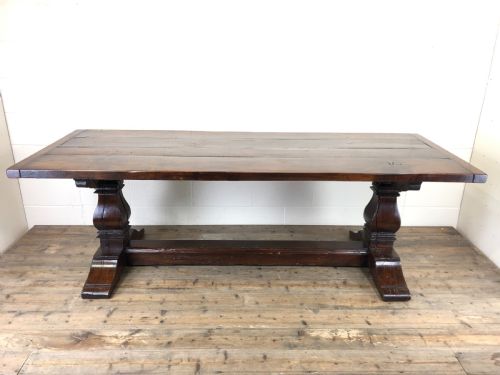 Large Antique Elm Refectory Dining Table