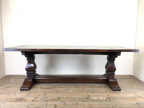 fig 1. Large Antique Elm Refectory Dining Table 