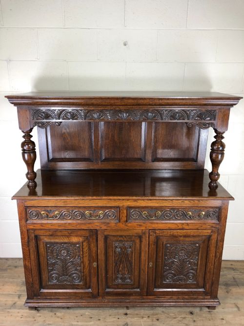 fig 1. Victorian Carved Oak Court Cupboard 