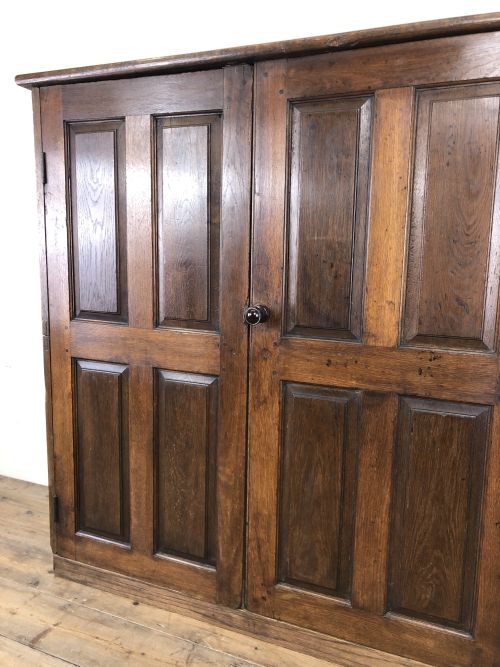 fig 1. Antique Oak Panelled Two Door Cupboard