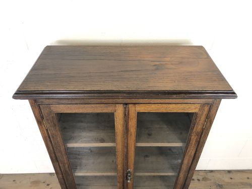 fig 1. Small Antique Oak Glazed Bookcase 