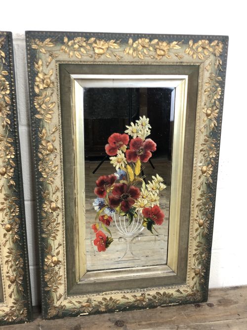 fig 1. Pair of Antique Painted Gypsy Mirrors 
