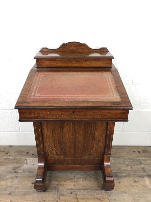 fig 1. Late Victorian Inlaid Rosewood Davenport Desk