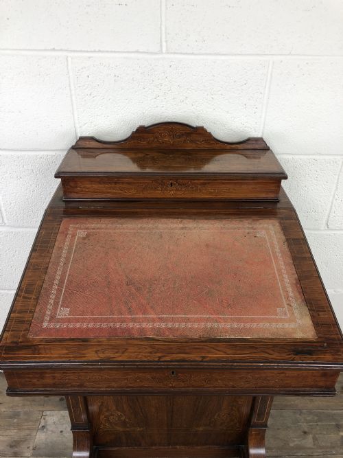 fig 2. Late Victorian Inlaid Rosewood Davenport Desk