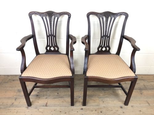 fig 1. Pair of 19th Century Chippendale Style Armchairs