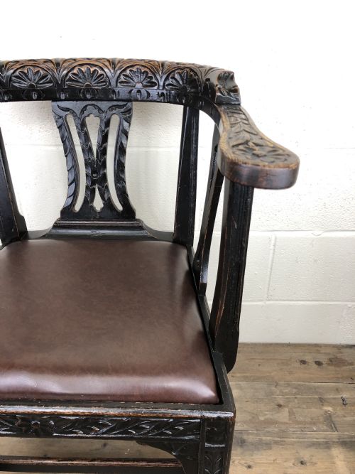 fig 1. Victorian Carved Oak Gothic Armchair