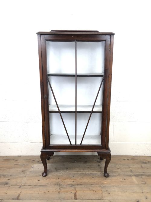 Antique Edwardian Single Door Display Cabinet