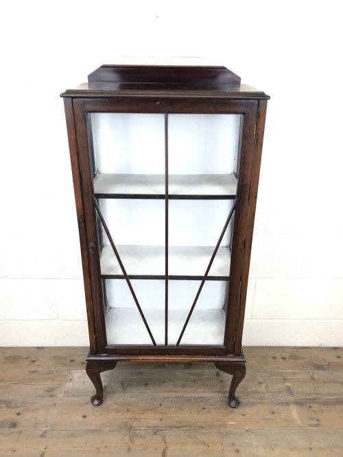 fig 1. Antique Edwardian Single Door Display Cabinet