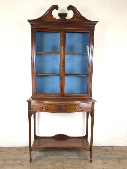 19th Century Glazed Mahogany Bookcase on Stand