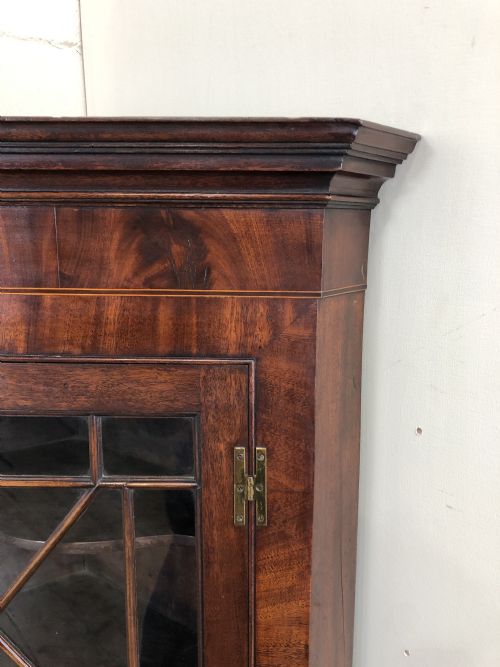 fig 1. Early 19th Century Mahogany Glazed Hanging Corner Cupboard