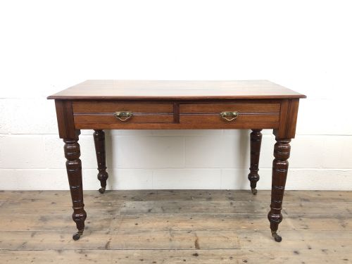 Edwardian Mahogany Two Drawer Side Table