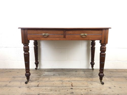 fig 1. Edwardian Mahogany Two Drawer Side Table