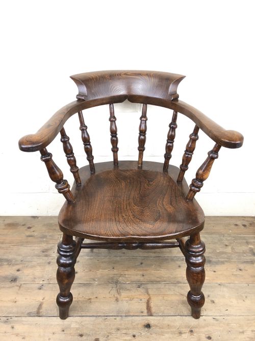 fig 2. 19th Century Ash and Elm Smoker’s Bow Chair or Captain’s Armchair