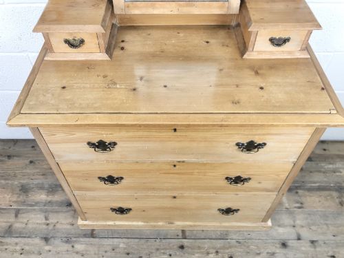 fig 1. Antique Pine Dressing Table Chest with Drawers
