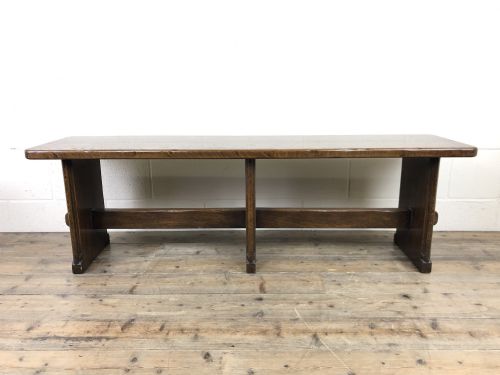 Arts & Crafts Style Oak Bench