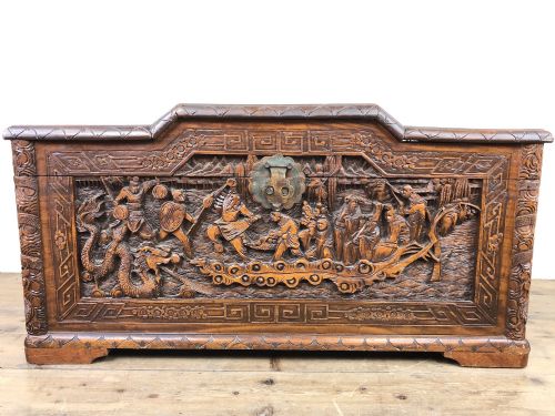 fig 1. Early 20th Century Carved Camphor Trunk