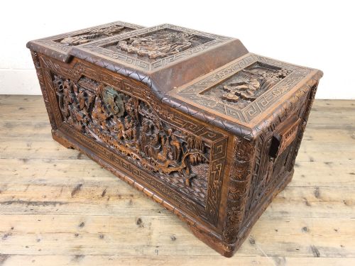 Early 20th Century Carved Camphor Trunk