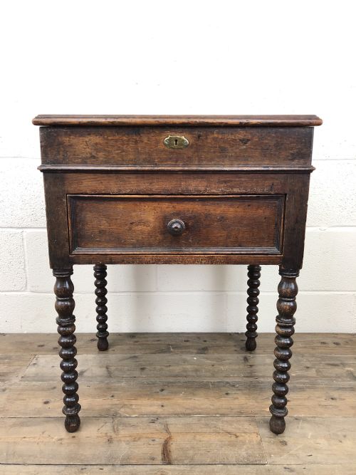 Early 19th Century Oak Box on Stand