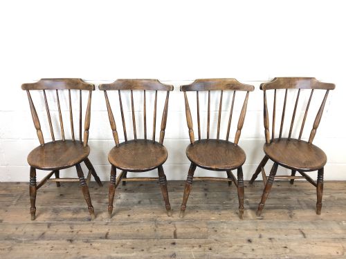 fig 1. Set of Four Victorian Elm Penny Chairs