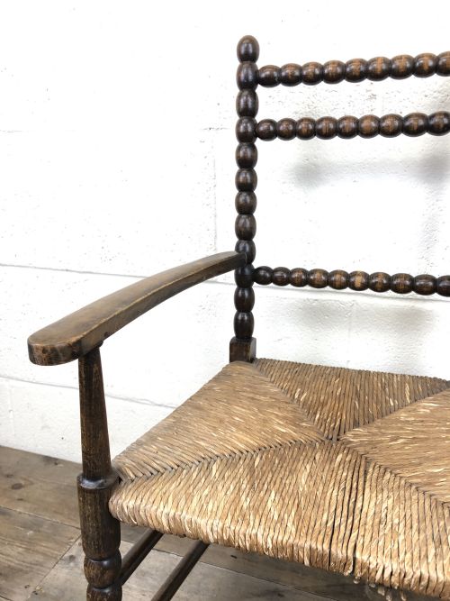fig 2. Antique Child’s Bobbin Chair with Rush Seat