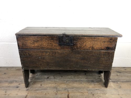Early 18th Century Six Plank Oak Coffer