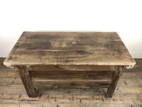 fig 1. Antique 19th Century Oak Dough Bin with Sliding Lid
