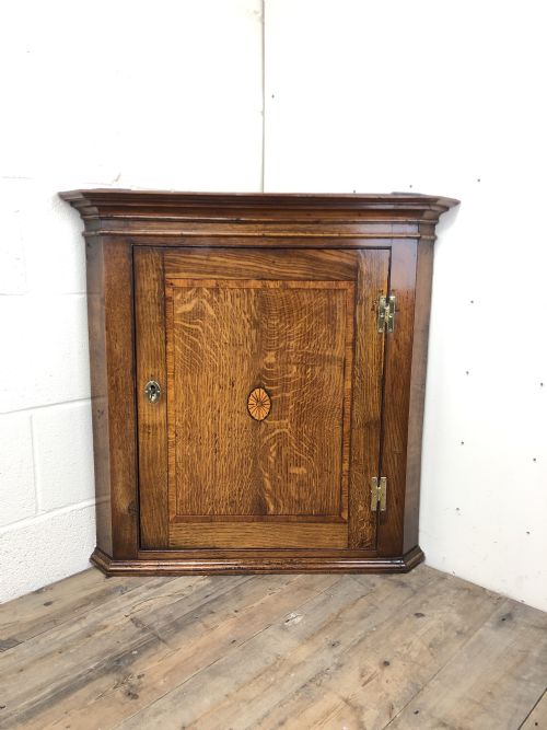 fig 2. Antique Georgian Oak Hanging Corner Cupboard