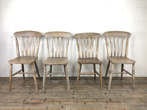 Set of Four Antique Farmhouse Kitchen Chairs