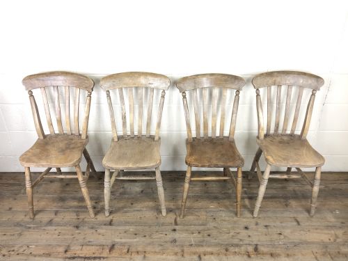 fig 1. Set of Four Antique Farmhouse Kitchen Chairs
