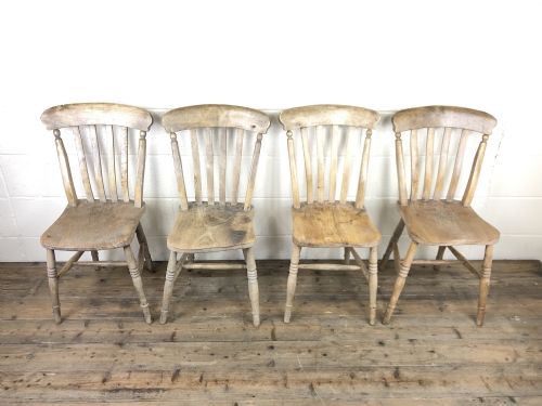 fig 1. Set of Four Antique Farmhouse Kitchen Chairs