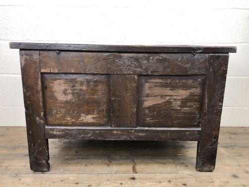 fig 2. Small 18th Century Carved Oak Coffer